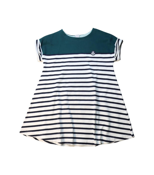 A Multicolour Short Sleeve Dresses from Petit Bateau in size 6T for girl. (Front View)