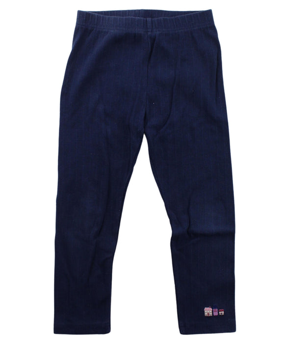 A Blue Leggings from Les Enphants in size 4T for girl. (Front View)