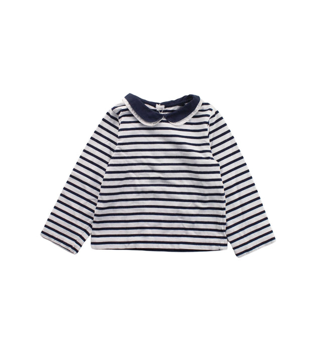 A Blue Long Sleeve Tops from Jacadi in size 3T for girl. (Front View)