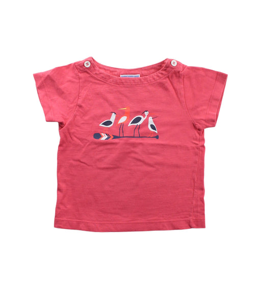 A Pink Short Sleeve T Shirts from Jacadi in size 3T for girl. (Front View)