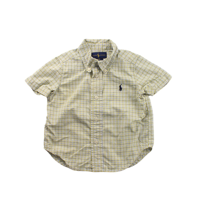 A Yellow Short Sleeve Shirts from Ralph Lauren in size 6-12M for boy. (Front View)