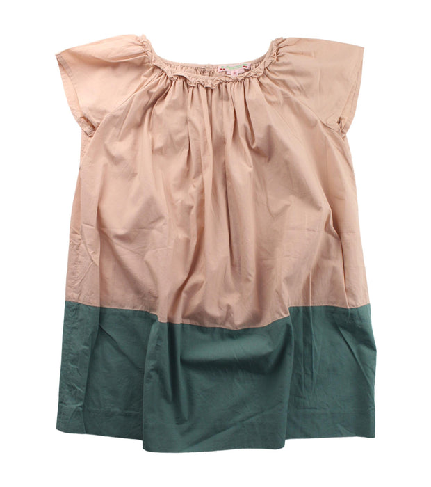 A Beige Short Sleeve Dresses from Bonpoint in size 8Y for girl. (Front View)