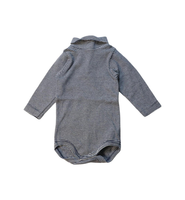 A White Long Sleeve Bodysuits from Petit Bateau in size 3-6M for girl. (Front View)