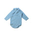 A Blue Long Sleeve Bodysuits from Petit Bateau in size 3-6M for boy. (Front View)