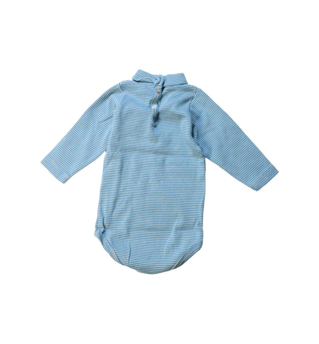 A Blue Long Sleeve Bodysuits from Petit Bateau in size 3-6M for boy. (Back View)
