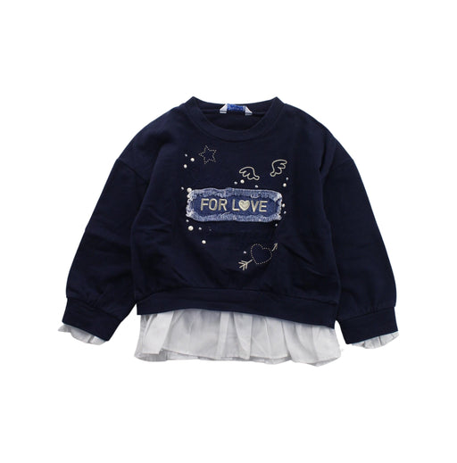 A Blue Sweater Dresses from Mayoral in size 4T for girl. (Front View)