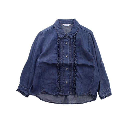 A Blue Lightweight Jackets from Mayoral in size 4T for girl. (Front View)