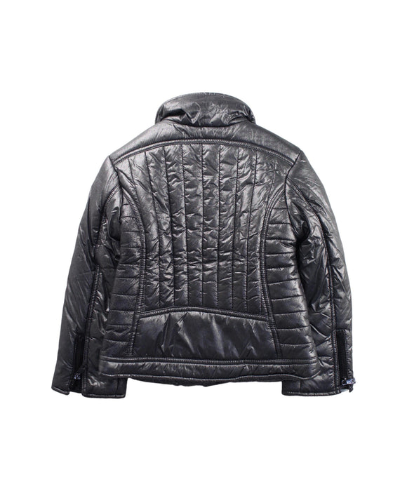 A Silver Lightweight Jackets from Mayoral in size 5T for girl. (Back View)