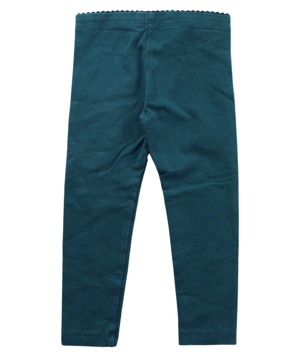 A Green Leggings from Tea in size 3T for girl. (Back View)