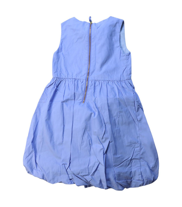 A Blue Sleeveless Dresses from Crewcuts in size 6T for girl. (Back View)
