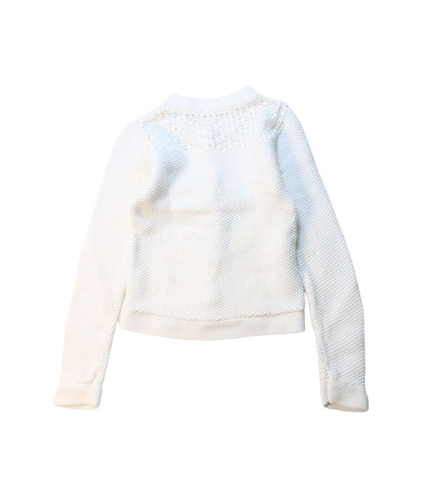 A White Cardigans from IKKS in size 8Y for girl. (Back View)