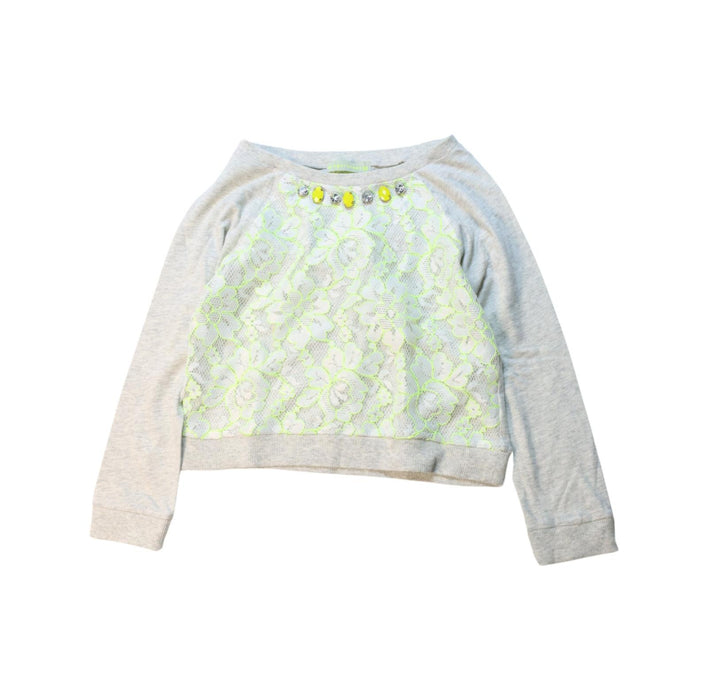 A Grey Long Sleeve Tops from Gingersnaps in size 12Y for girl. (Front View)