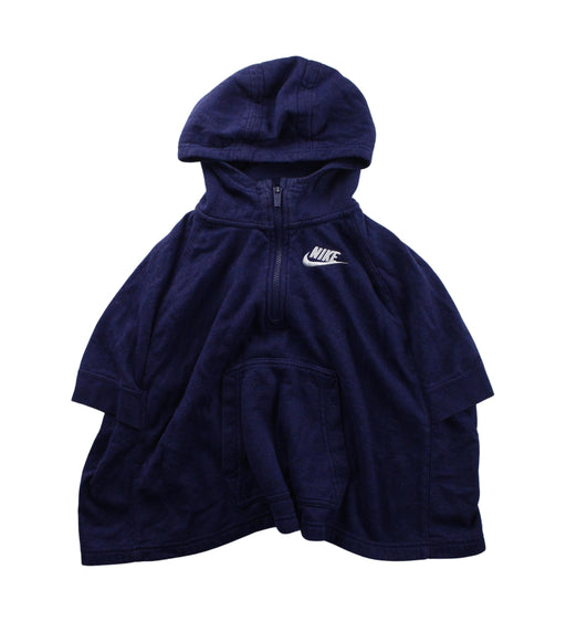 A Blue Zippered Sweatshirts from Nike in size 10Y for girl. (Front View)