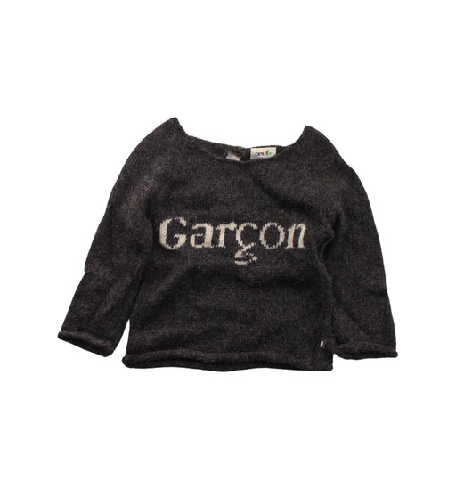 A Black Knit Sweaters from Oeuf in size 6-12M for girl. (Front View)