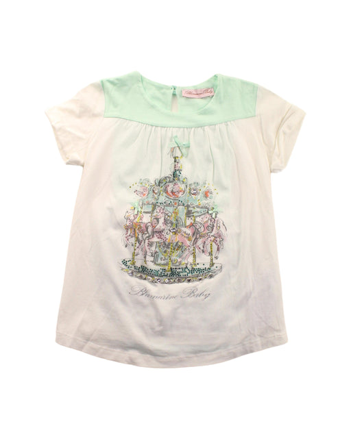 A White Short Sleeve Tops from Blumarine in size 3T for girl. (Front View)