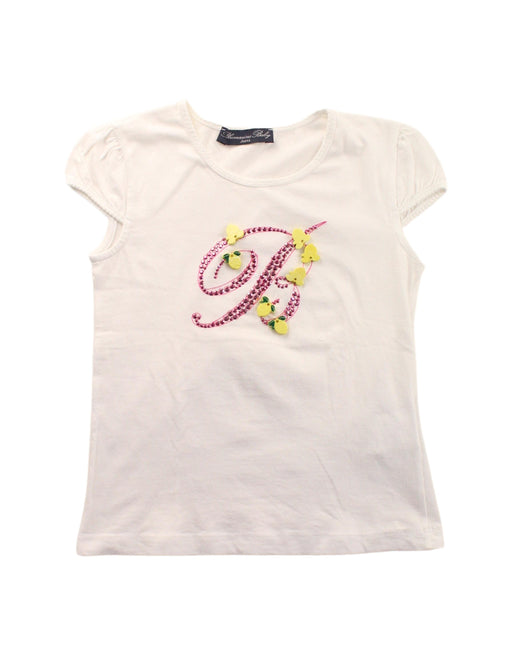A White Short Sleeve Tops from Blumarine in size 3T for girl. (Front View)