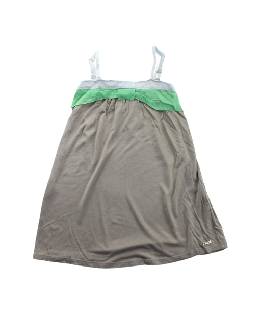 A Brown Sleeveless Dresses from Chloe in size 3T for girl. (Front View)