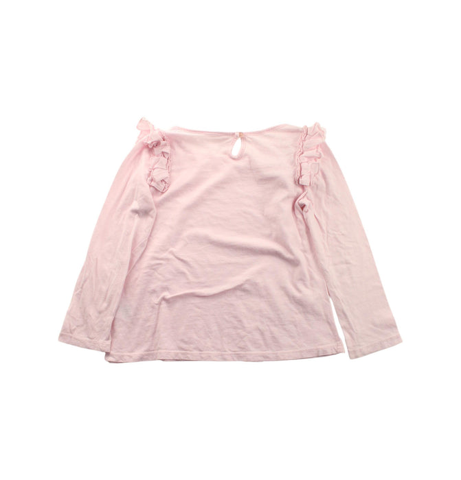 A Pink Long Sleeve Tops from Seed in size 5T for girl. (Back View)