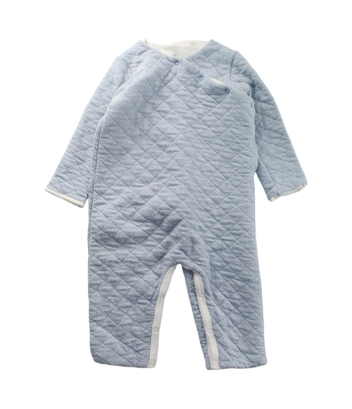 A Blue Long Sleeve Jumpsuits from Petit Bateau in size 6-12M for boy. (Front View)