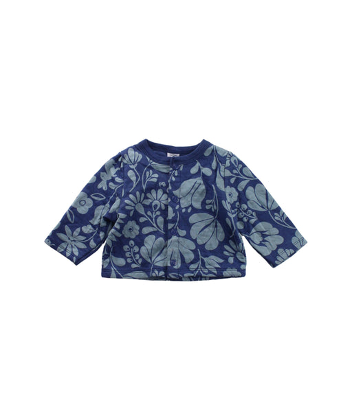 A Blue Cardigans from Petit Bateau in size 6-12M for girl. (Front View)