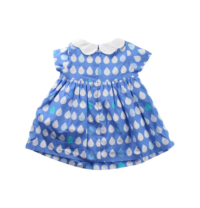 A Blue Short Sleeve Dresses from Jacadi in size 3-6M for girl. (Back View)