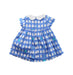 A Blue Short Sleeve Dresses from Jacadi in size 3-6M for girl. (Back View)