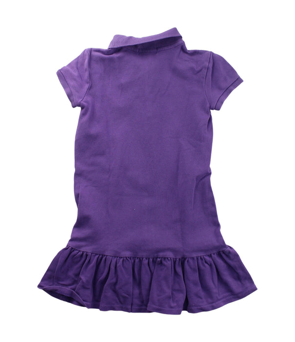 A Purple Short Sleeve Dresses from Polo Ralph Lauren in size 5T for girl. (Back View)