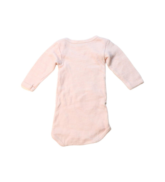 A Pink Long Sleeve Bodysuits from Petit Bateau in size 0-3M for girl. (Back View)