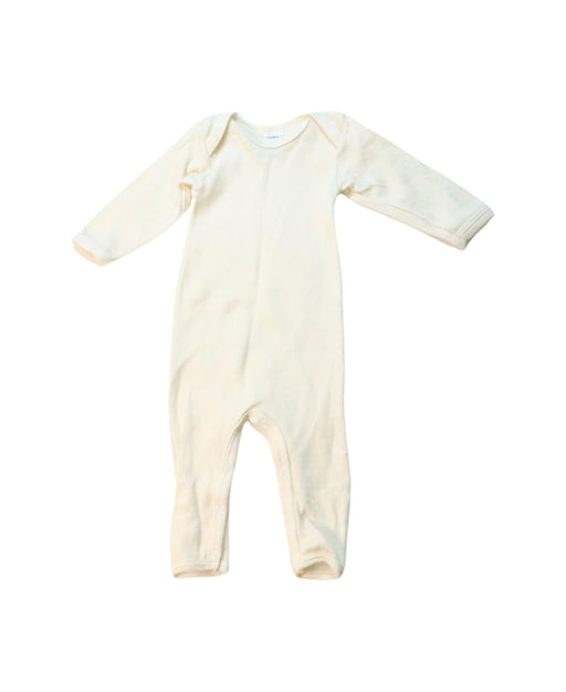 A Yellow Long Sleeve Jumpsuits from Petit Bateau in size 0-3M for neutral. (Front View)