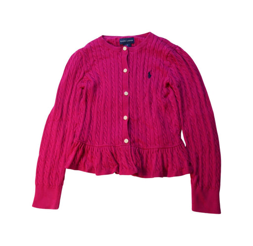 A Pink Cardigans from Ralph Lauren in size 6T for girl. (Front View)