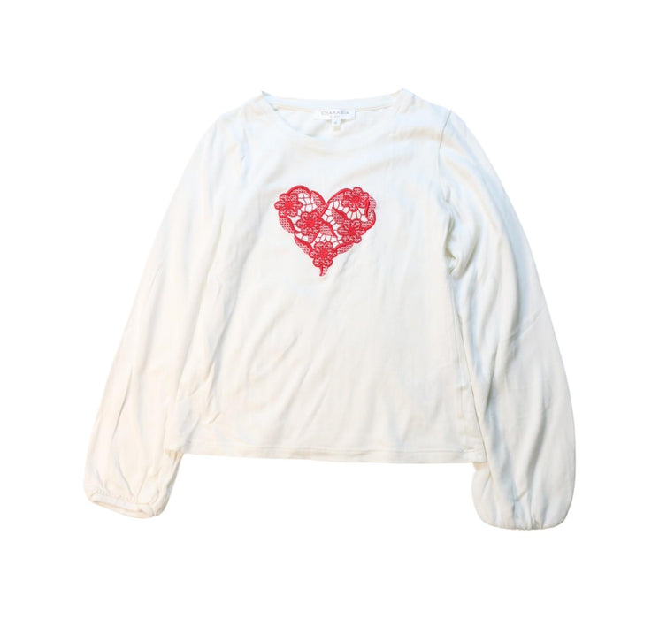 A Red Long Sleeve T Shirts from Charabia in size 8Y for girl. (Front View)
