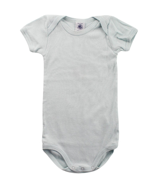 A Blue Short Sleeve Bodysuits from Petit Bateau in size 6-12M for boy. (Front View)