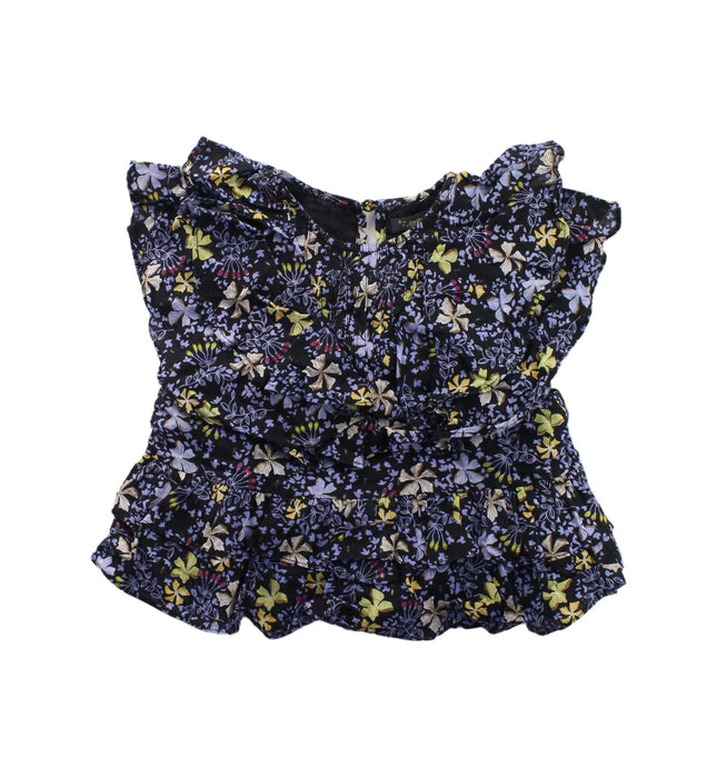 A Black Short Sleeve Tops from Velveteen in size 4T for girl. (Front View)