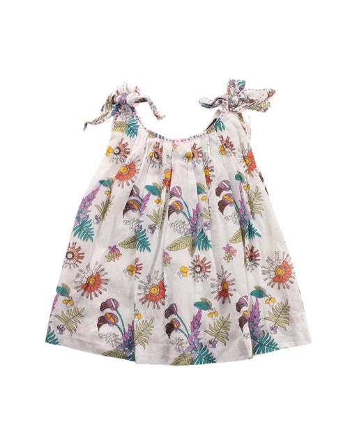 A White Sleeveless Dresses from Velveteen in size 4T for girl. (Front View)