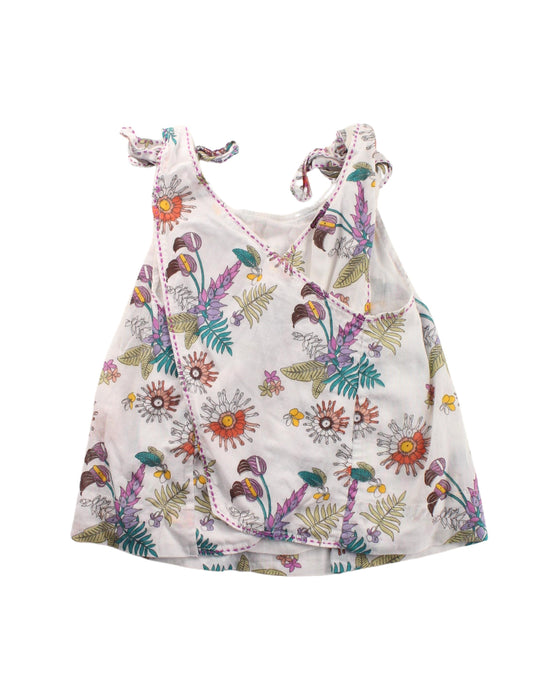 A White Sleeveless Dresses from Velveteen in size 4T for girl. (Back View)