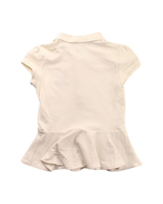 A White Short Sleeve Dresses from Polo Ralph Lauren in size 5T for girl. (Back View)