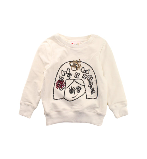 A White Crewneck Sweatshirts from Lovie by Mary J in size 12-18M for girl. (Front View)