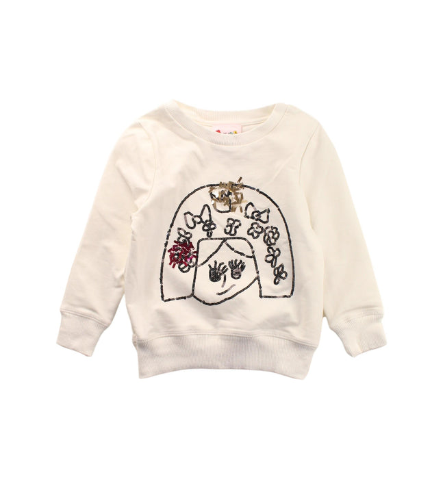 A White Crewneck Sweatshirts from Lovie by Mary J in size 12-18M for girl. (Front View)