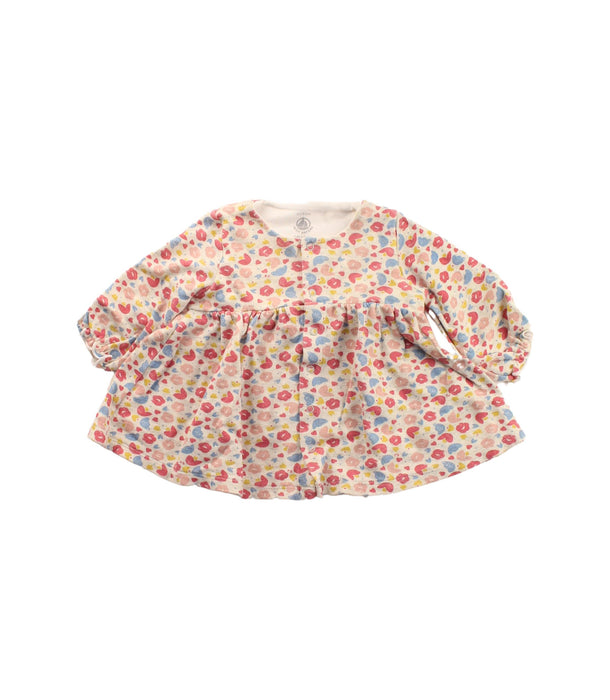 A White Long Sleeve Dresses from Petit Bateau in size 3-6M for girl. (Front View)