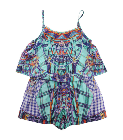 A Green Sleeveless Rompers from Camilla in size 8Y for girl. (Front View)