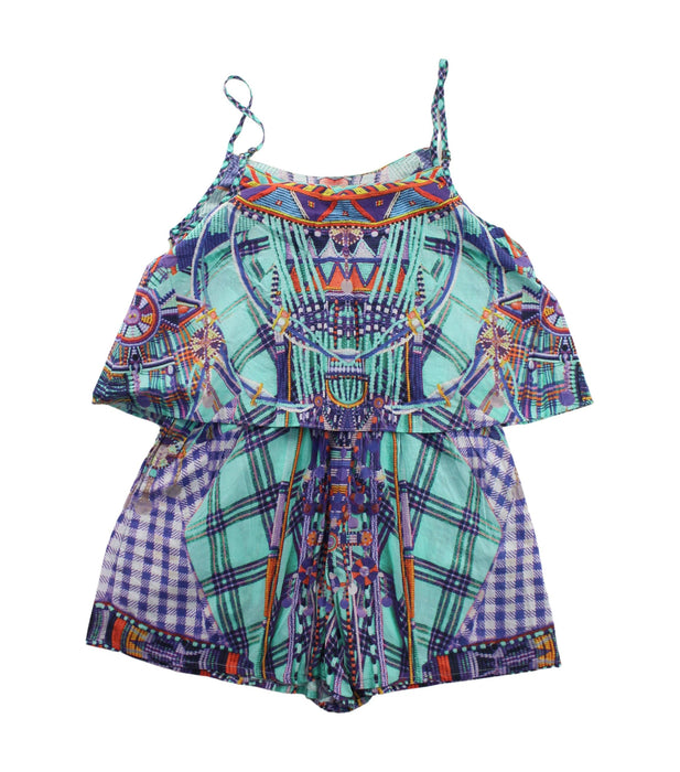 A Green Sleeveless Rompers from Camilla in size 8Y for girl. (Back View)