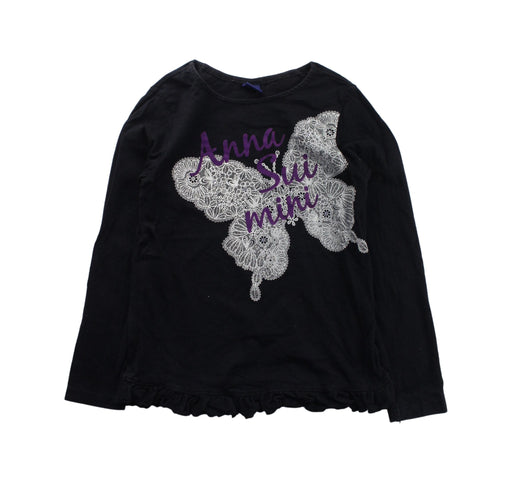 A Black Long Sleeve T Shirts from Anna Sui in size 7Y for girl. (Front View)
