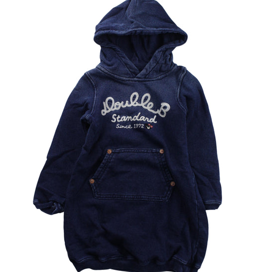 A Blue Sweater Dresses from Miki House in size 4T for girl. (Front View)