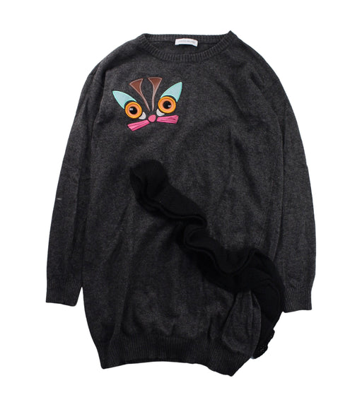 A Black Sweater Dresses from I Pinco Pallino in size 8Y for girl. (Front View)