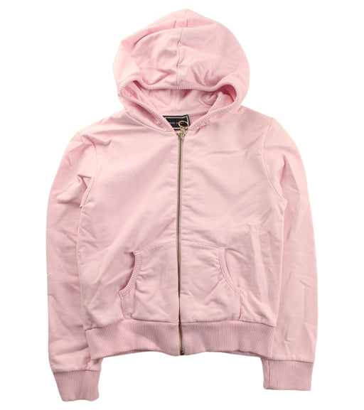 A Pink Zippered Sweatshirts from Young Versace in size 8Y for girl. (Front View)