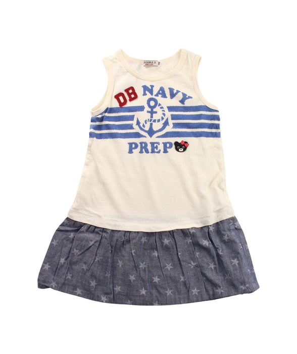 A White Sleeveless Dresses from Miki House in size 4T for girl. (Front View)