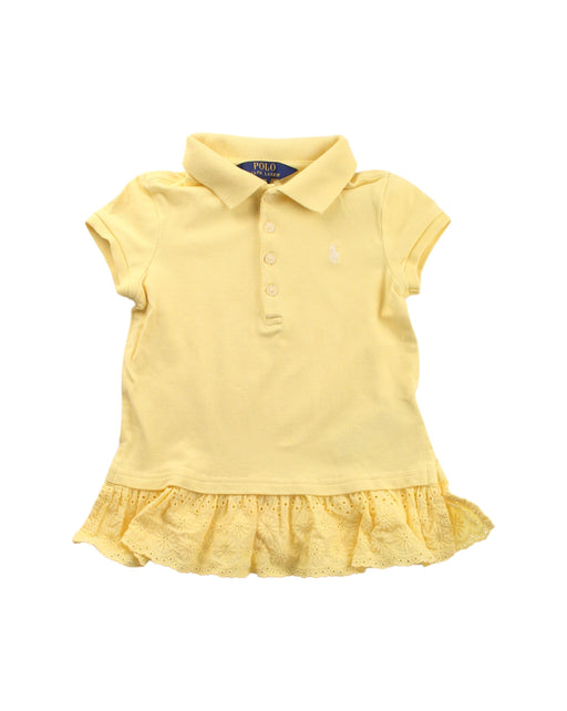 A Yellow Short Sleeve Dresses from Polo Ralph Lauren in size 4T for girl. (Front View)