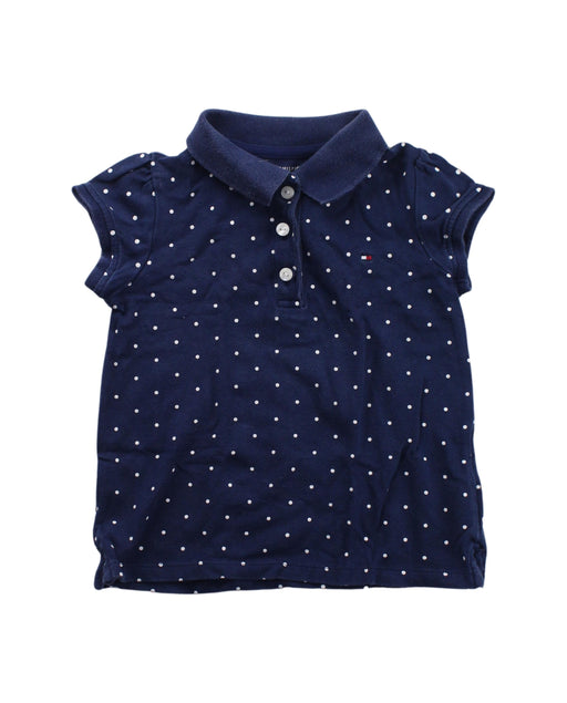 A Blue Short Sleeve Polos from Tommy Hilfiger in size 3T for girl. (Front View)
