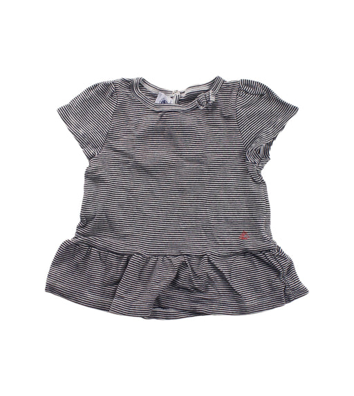 A Blue Short Sleeve Dresses from Petit Bateau in size 4T for girl. (Front View)