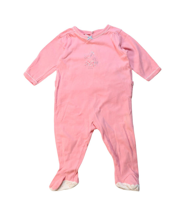 A Pink Onesies from Petit Bateau in size 3-6M for girl. (Front View)